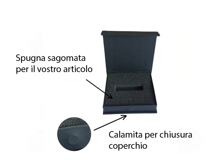 Scatoletta in cartone rinforzato con chiusura a calamita