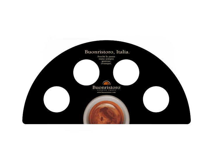 Vassoio in melamina su misura con fori per bicchieri